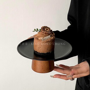 中式高脚盘水果j盘客厅家用零食摆放盘糖果盘茶点甜品盘下午茶托