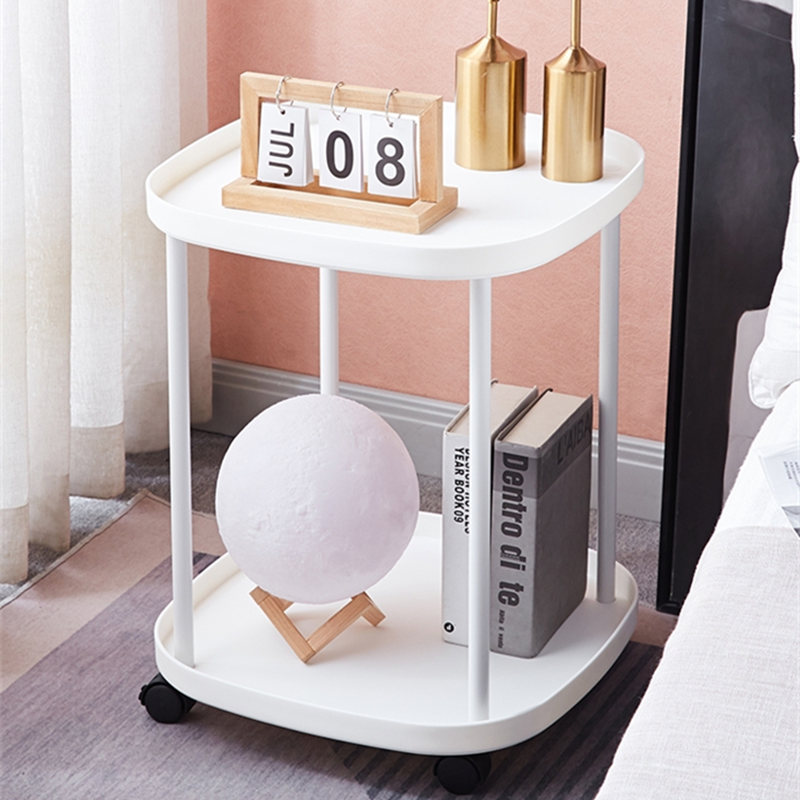 床头柜可移动置物架带轮客厅收纳架沙发边几茶几储物小Z桌子零食
