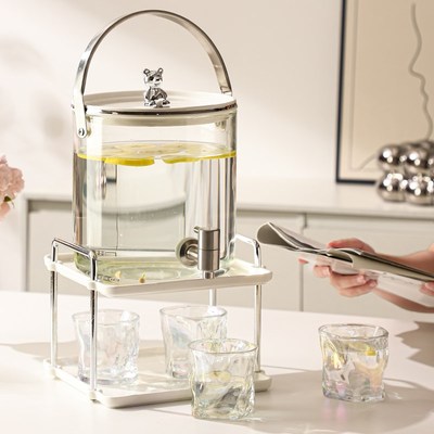 高颜值玻璃冷水壶带龙头水壶套装大容量家用凉水壶水Y果茶饮料桶