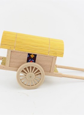 木制工艺品牛拉马车模型家居装饰摆件实木手工创意活Y动礼品包邮