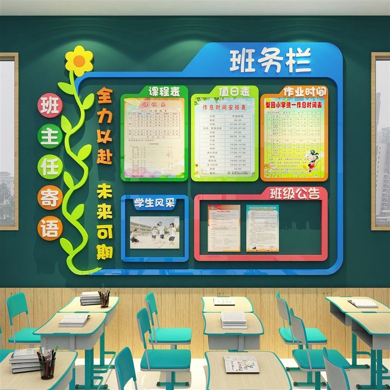 班务公告栏墙贴教室布置装饰小学C托管班级文化黑板报材料励志标,家居饰品,文化墙贴,淘宝优惠券,粉丝福利购,淘宝优惠卷