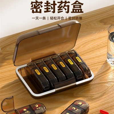 药盒可携b式一日三餐随身药品分装盒一周七天吃药提醒盒大容量分