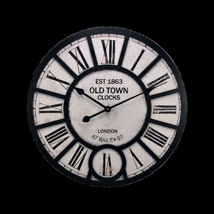 美式复古田园挂钟客厅欧式墙壁上钟表圆形钟表挂墙V上理发店内个