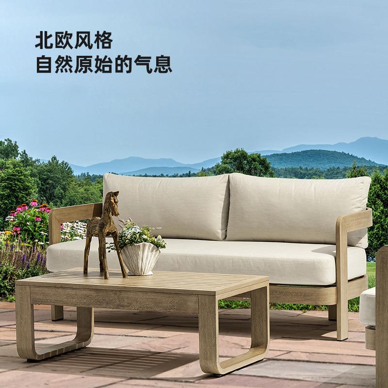 澜户外庭院沙52发合 室外铝合家具酒优店露天金别墅组花园休闲沙