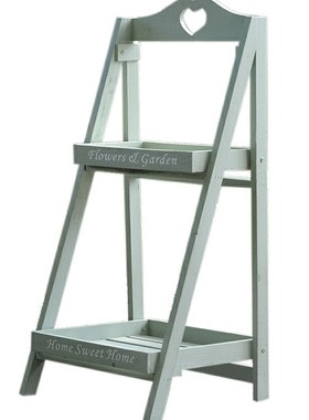 美式田园多层折叠实木花架几阶梯落地式置物架子阳U台花盆花台摆