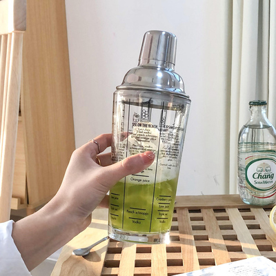 带刻度玻璃杯吸管j杯高颜值ins风女生家用饮料果汁杯带盖喝水杯子