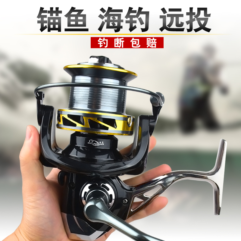 纺车轮9000  1n0000全金属线杯远投轮锚鱼轮海钓轮海竿轮渔线轮