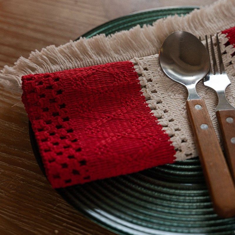 棉麻餐垫圣诞节j装饰布置餐垫百搭家用装饰垫双色编织西餐垫隔热,居家布艺,餐垫,淘宝优惠券,粉丝福利购,淘宝优惠卷