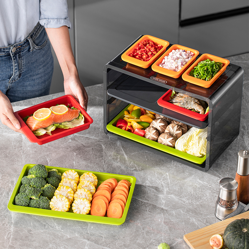 摩飞备菜盘配菜盘厨房家用分类标识配菜托盘O神器多层备菜置物架