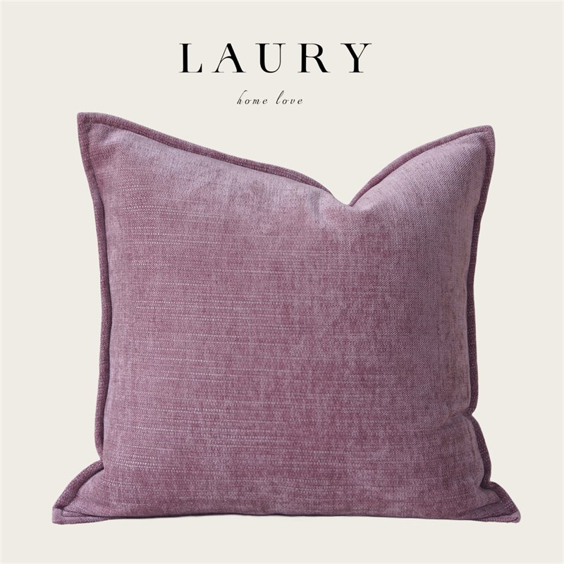 粉紫色d晶绒抱枕套客厅沙发靠枕抱枕轻奢高级美式靠背枕腰枕