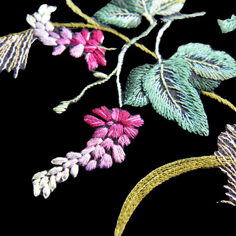 野葛与蓝盆花手工DIYs家居布艺欧式刺绣材料包创意亚麻棉布绣花套