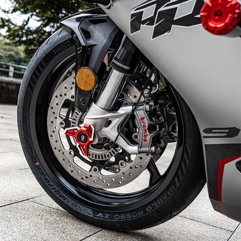 适用钱江赛921改装件前后轮轴防摔胶 防撞W球保险杠配件