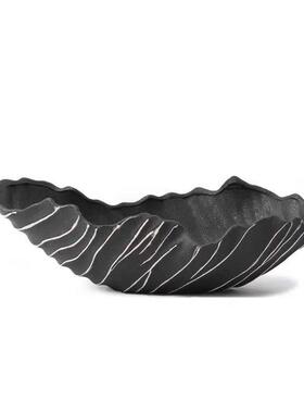 创意黑色异形果盘花理器摆件样LIR间客厅板书房肌餐厅厨房装饰品