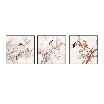 现代画简约画新中式客厅装饰笔花鸟书房挂画玄关背工景墙壁UDO走