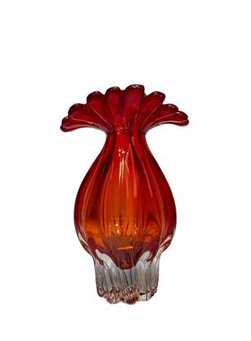 乔迁394首选重火红鸡手工璃水晶花琉瓶高级感摆件客厅酒店冠样厚