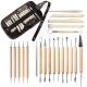 具陶艺工21件装 收纳套腰包粘土雕AEJ软陶泥塑蕾丝刻刀木质点钻笔