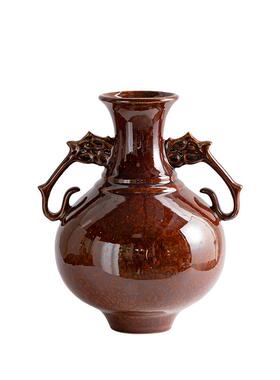 新瓶品侘寂风高美端手工厅仿古CTB-2507钧窑宋代学陶瓷花客复古装