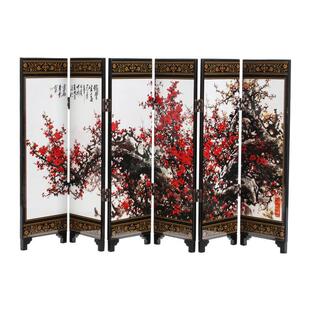 仿古木漆器屏-风礼报春图中小国质风商务品漆画摆件创意家居饰品