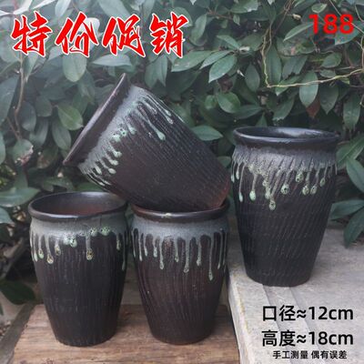 陶乐源特价多肉法师老桩插花小桩盆款透气植物彩釉陶瓷花盆粗陶罐