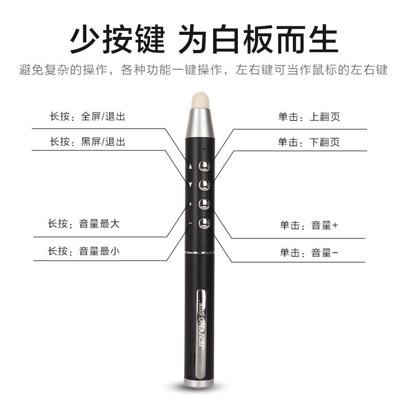 速发厂家希能电子白板触控翻页笔页PT翻P笔多功沃演示讲课笔黑色/