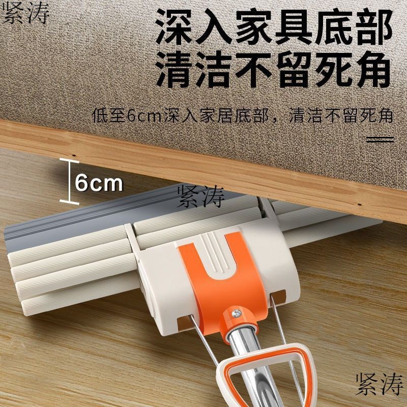 速发包邮海绵拖把家用大号胶棉耐水滚轮超强吸水免手洗挤用结地拖
