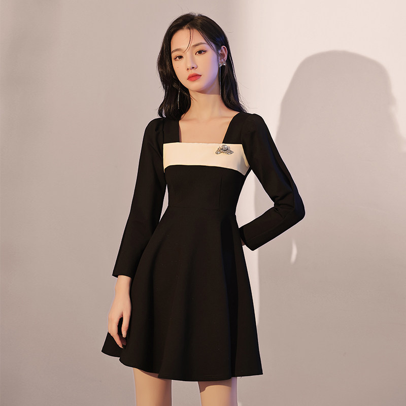 速发赫本风高会高级感晚礼服裙平衣裙连时可穿黑色轻奢小个子众年