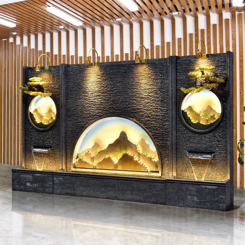 速发假山流会喷客水幕墙摆件酒店大堂水所招财水景观泉厅台庭院装