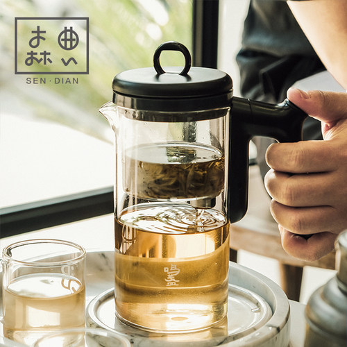速发全分璃内胆飘逸杯泡茶壶高档茶水玻离茶具懒人喝茶神器键一过