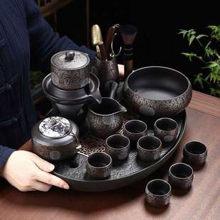 黑泥紫砂自动茶具全套懒人茶具防烫家用客厅办公上档次 茶具套装