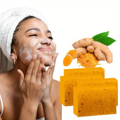 跨境外贸TK爆款turmeric soap姜黄皂曲酸手工皂生姜沐浴清洁肥皂