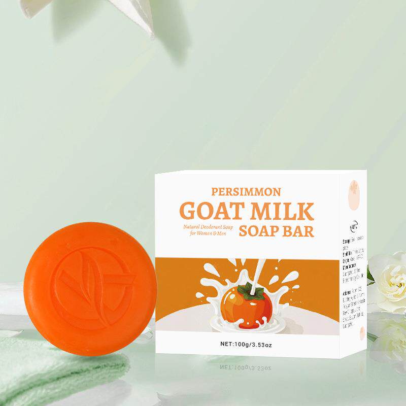跨境外贸PERSIMMON SOAP柿子皂去异味手工皂沐浴清洁肥皂木瓜香皂