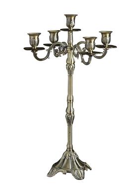 青铜复古烛台金属三头五头烛台酒店婚庆烛台西餐烛光晚餐装饰摆件