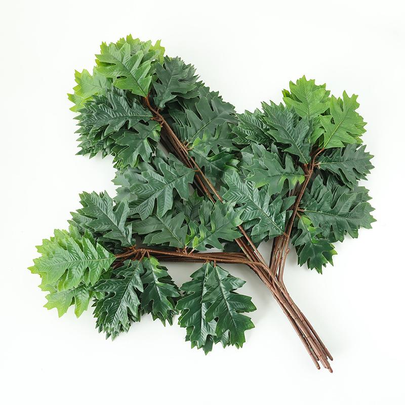 仿真树叶过胶塑料叶001樟树枝绿植物樟树子色假树枝装樟饰造景仿