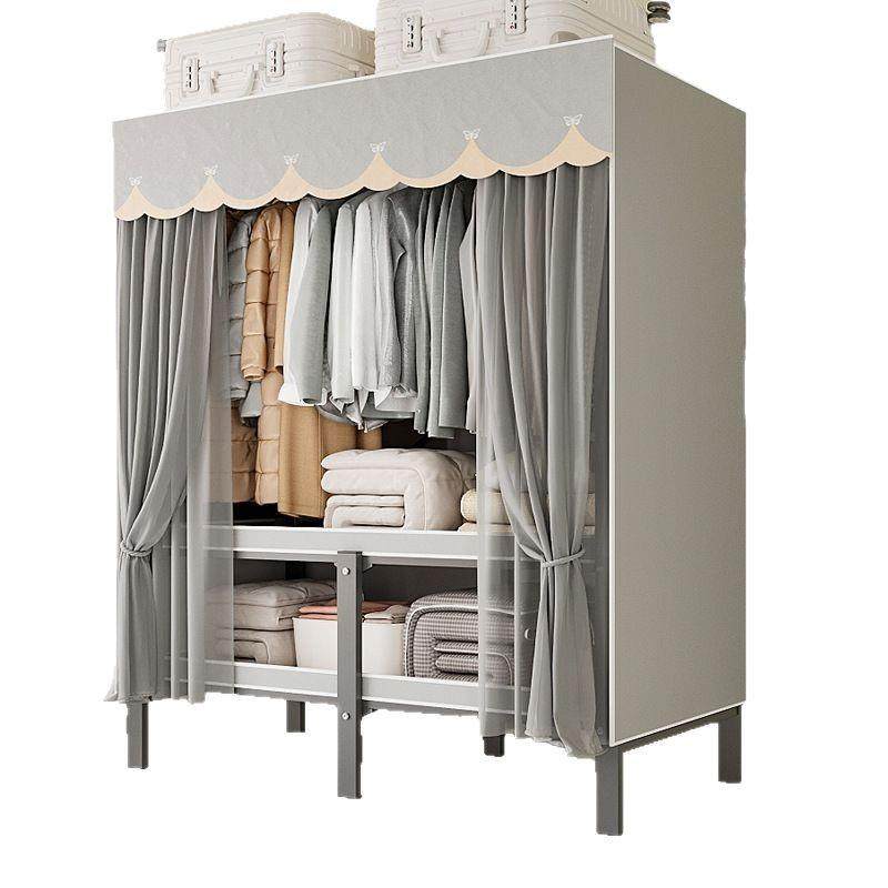 衣帽架落地家用卧室挂衣架结实耐用简易衣柜折叠免安装衣服置物架