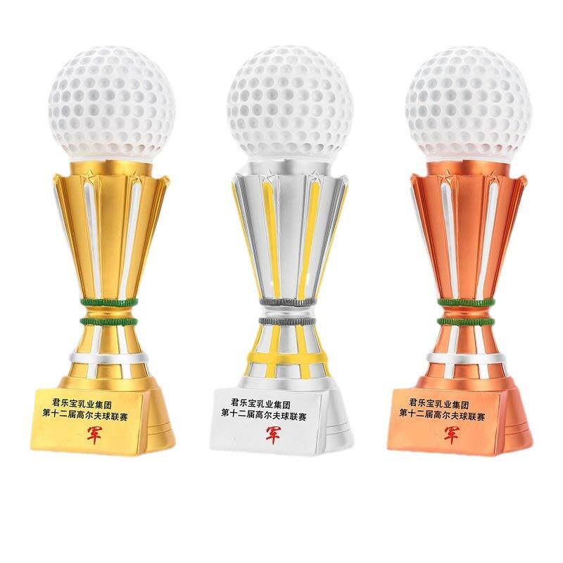 热卖创意高档大型树脂奖杯足球篮球排球羽毛球运动比赛颁奖