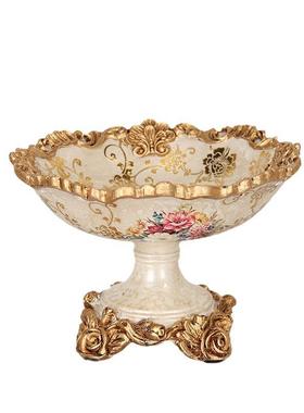 爆款水果盘客厅奢华家用水果碗茶几工艺品上现代摆件美式家用高档