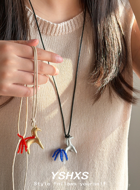 小马流时尚吊坠毛衣链