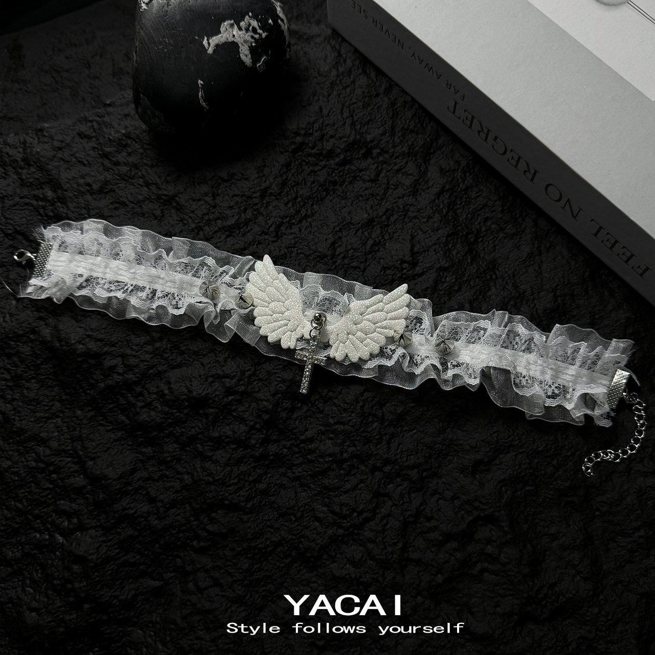 蕾丝项圈choker项链白色天使配饰亚比欧美小众高级感颈链,饰品/流行首饰/时尚饰品新,项链,淘宝优惠券,粉丝福利购,淘宝优惠卷