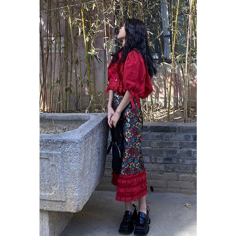 半身裙女长裙小众蛋糕裙