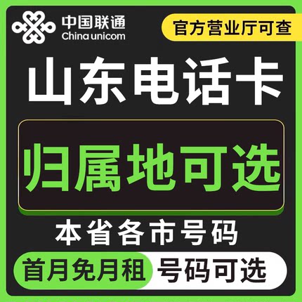 山东济南青岛淄博枣庄东营烟台潍坊联通卡上网卡手机卡电话流量卡
