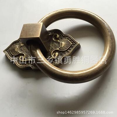 中式仿古门全铜狮子头兽头门环全铜铜拉手叩门器门拉手实心铜环