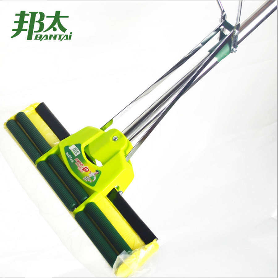 包邮38cm棉头特大胶号拖双棉挤拖把太水海绵滚轮加大地吸水邦