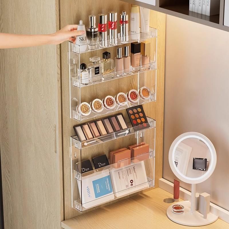 壁挂墙多层展示宿舍梳妆台桌面口红香水护肤品置物架化妆品收纳盒