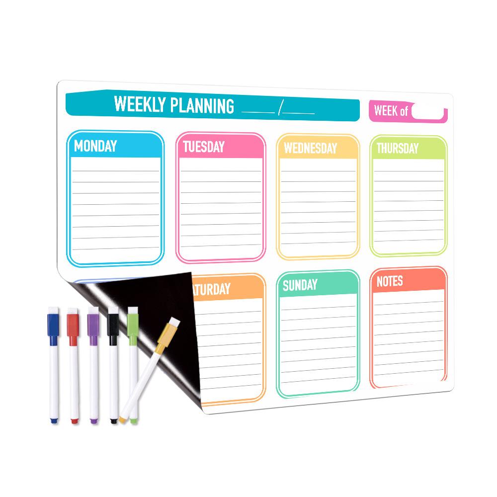 CT801-CT828可擦写磁性周月计划记事留言板冰箱贴日程表PVC白板贴