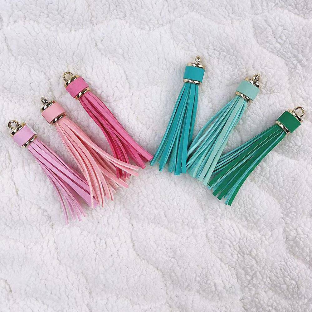 皮革PU流苏手链挂饰配件包头皮革钟帽流苏吊坠 DIY钥匙扣箱包挂件