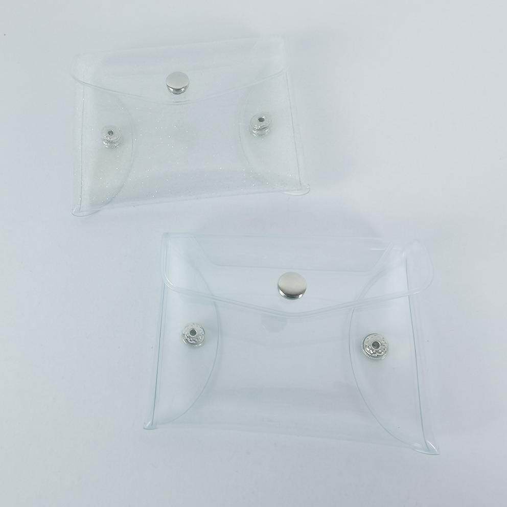 可爱少女心零钱包PVC透明卡套迷你按扣卡包口红证件收纳包饭夹卡