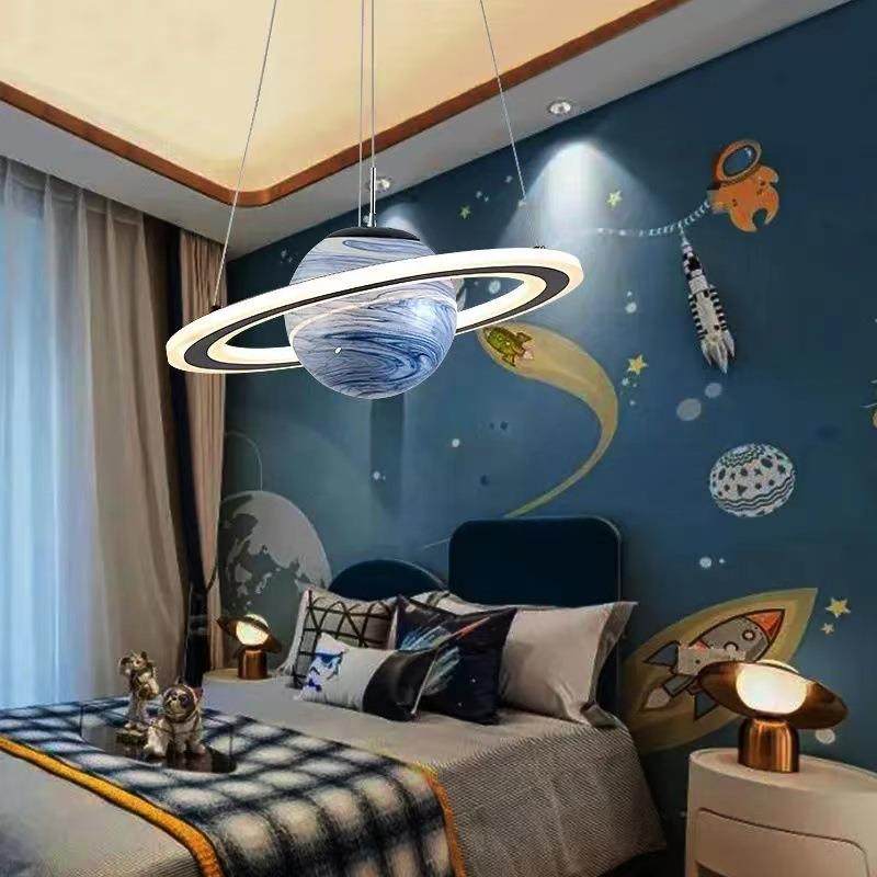 儿童卧室灯创意新款男女孩房间灯现代简约led护眼太空星球房间灯,家装灯饰光源,智能吊灯,淘宝优惠券,粉丝福利购,淘宝优惠卷