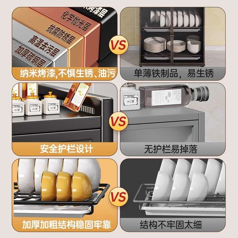 厨房微波炉架子置物架台面多功能家用烤箱小型碗盘碗柜碗碟收纳架
