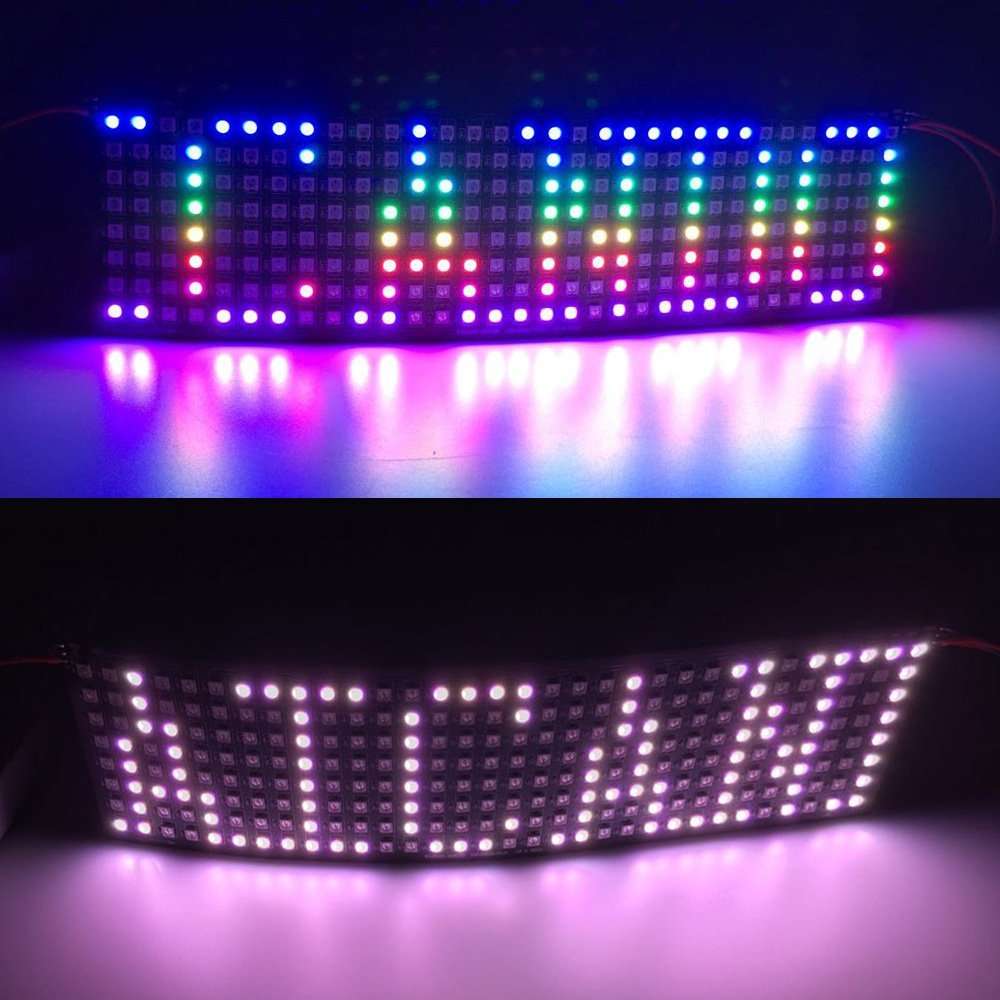 P10软屏8*32 WS2812B/SK6812 256灯 全彩可编程像素屏点阵屏DC5V