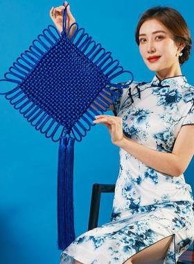 黄色中国结小号挂件草绿色客厅墙门上大红色挂饰蓝色中国结纯凌之